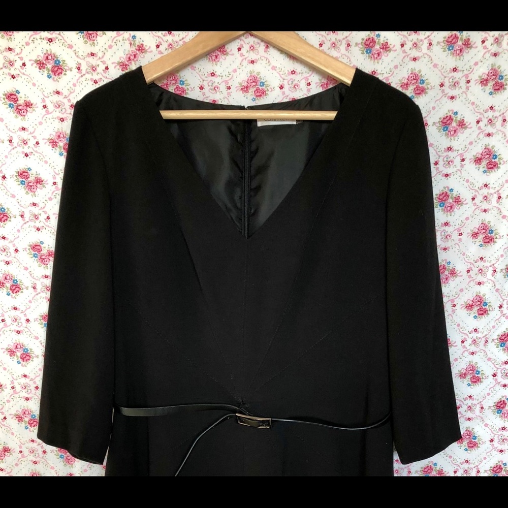 Calvin Klein Lined Wool Shift Dress